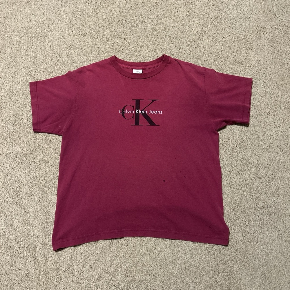 Calvin Klein Jeans Burgundy Short Sleeve Tee